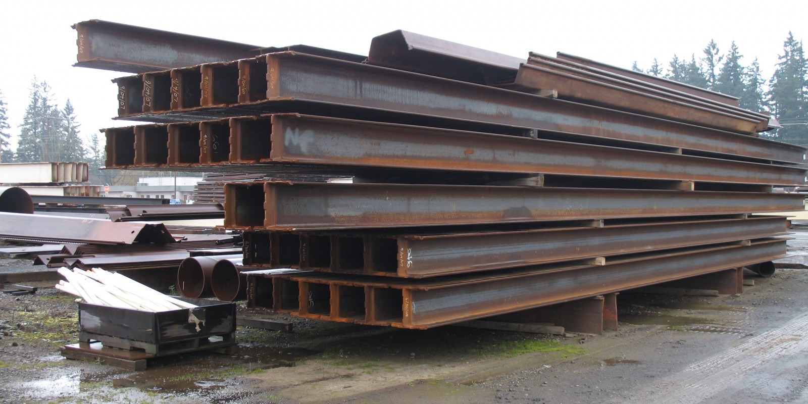 H-pile steel beams